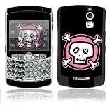 Pink Crossbones Design Decal Skin Sticker for BlackBerry Curve 8350i Cell Phone