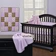 Cotton Candy Dots 4 Piece Crib Set with bonus Blankets and Pillow Pink