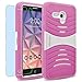 Alcatel OneTouch Fierce XL Case, INNOVAA Turbulent Heavy Duty Shockproof Kickstand Dual-Layer Rugged Armor Case W/ Free Screen Protector & Touch Screen Stylus Pen - White/Pink