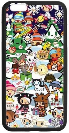 LeonardCustom- Cartoon Tokidoki Black / White Hard Flexible TPU Rubber Case for iPhone 6 Plus (5.5 inch) -LCI6PU604