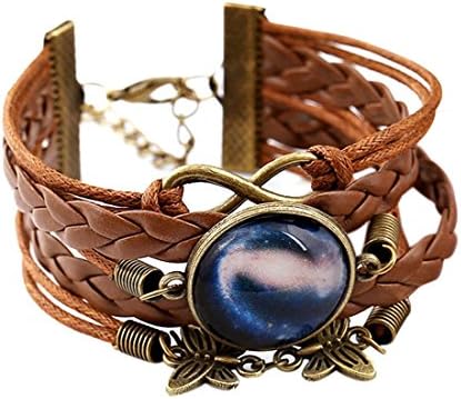 OVERMAL Women Multilayer Weave Bracelet Universe Galaxy Gem Wristband