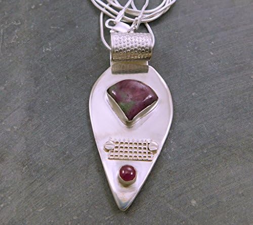 Ruby in Zoisite Natural Ruby Multi Gemstone Sterling Silver Pendant Necklace