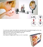 SUCTION CUP DUAL SIDED MAGNIFYING SWING ARM VANITY MIRROR AND ORGANIZER