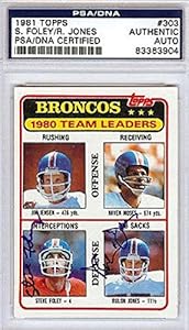 Steve Foley & Rulon Jones Autographed Signed 1981 Topps Card #83363904 - PSA/DNA Certified - NFL Slabbed Autographed Cards