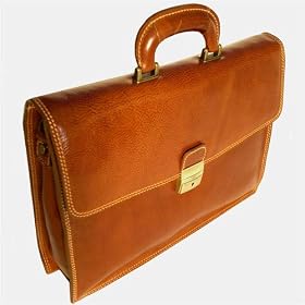Floto Imports Milano Leather Briefcase Brown Leather Business Cases