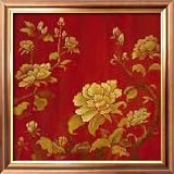 Lacquer Floral III Decorative Framed Art Poster Print by Mandy Boursicot, 18x18