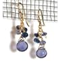 14K Gold Iolite Briolette Earrings, MADE IN AMERICA
