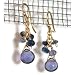 14K Gold Iolite Briolette Earrings, MADE IN AMERICA