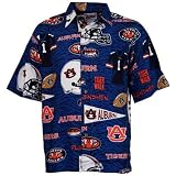 Reyn Spooner Auburn Tigers Royal Blue Scenic Print Hawaiian Shirt
