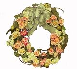20 &acute; Spring Peach Rose Wreath - B003BPOAY8
