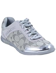 Coach Drita Women Sneaker Shoes Size US 8.5 Ivory Silver Metallic [Apparel]