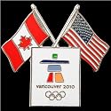 2010 Winter Olympics Dual Flags Collectible Pin