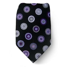 Mens BCBG Designer Silk Tie - Black Pink Purple