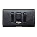 for Galaxy Prevail LTE, Galaxy Core Prime, Large Size Horizontal Black Faux Leather Pouch Case Belt Loop Belt Clip Holster with Cleaning Cloth Fits Phone with Hybrid Silicone Skin Protective Cover