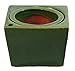 Square Self Watering Ceramic Pot with Felt Feet - Green - 6