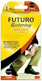 Futuro Dress Socks for Men, Brown, Medium, Firm 20-30 mm/Hg