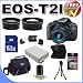 Canon EOS Rebel T2i 18 MP CMOS APS-C Digital SLR Camera with 3.0-Inch LCD and EF-S 18-55mm f/3.5-5.6 IS Lens +58mm 2x Telephoto lens + 58mm Wide Angle Lens (3 Lens Kit!!!!!!) W/ 16GB SDHC Deluxe Accessory Saver Kit