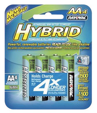 Rayovac Platinum Rechargeable NiMH Batteries, AA, 4 per Pack (PL715-4)
