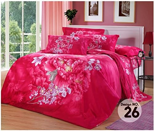 Home Textiles 3D Osaka Flower Bed Set Bedding Sets King size Reactive Printing Bedclothes Duvet Cover 3D Flat Sheet Bedspread 1000TC HT 011 No 026 Free UPS Shipping