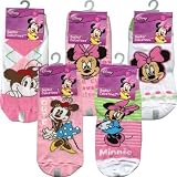 (4 Count) Minnie Mouse Girls Anklet Socks - Size 6-8
