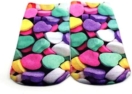 Charming Unisex 3D Printed Cute Cartoon Soft Cotton Hosiery Short Ship Socks Heart