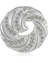 Napier "Giftable" Silver-Tone and Crystal Swirl Pin
