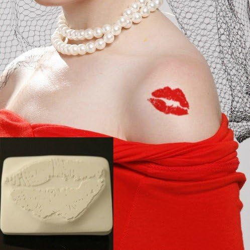 Red Lip Reusable Tattoo Sticker Stamp Kit ZX-013