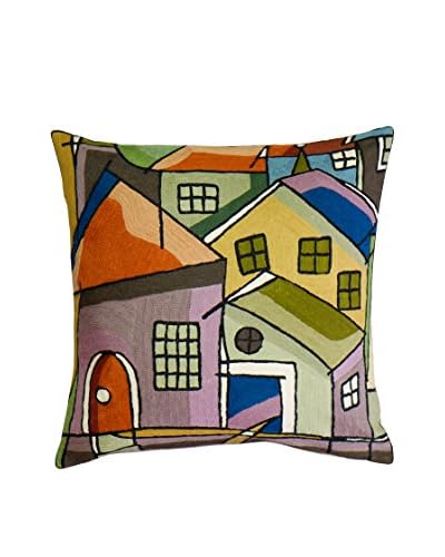 Jute & Co Cuscino Ricamato A Mano Multicolore 60×60 cm