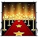 LUCKSTY Hollywood Red Carpet Backdrops for Photography 6x6FT Gold Lights Glitter Walk of Fame Photo Backgrounds for Baby Children Birthday Wedding Studio Props LUGE049