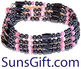Magnetic Hematite Bracelet Necklace PINK BEADS CAT EYES