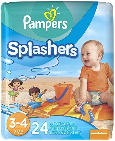 Pampers Splashers Diapers - Size 3-4 - 24 ct x 3 (Multipack)