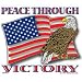 Peace Through Victory American Flag Bald Eagle Sticker