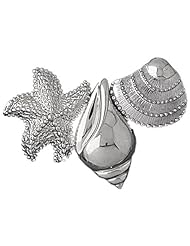 Clevereves 14K White Gold Pendant Tricolor Starfish with Shells 13.1 - Gram(s)