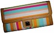 Women's Liz Claiborne Checkbook Wallet Multi Striped Canvas