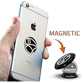 #1 Best Rated iPhone Car Mount | Wuteku UltraSlim Magnetic Cell Phone Holder (GPS Dashboard Mount) for All Smartphones (iPhone/Samsung Galaxy Models & Many More) Fully Magnetic Phone Mount | Strong Adhesive & Sturdy | Leaves No Marks
