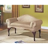 Unique Rolled Arm with Back Microfiber Bench