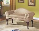 Furniture online: Unique Rolled Arm with Back Microfiber Bench