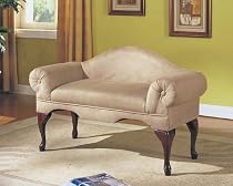 Furniture online: Unique Rolled Arm with Back Microfiber Bench