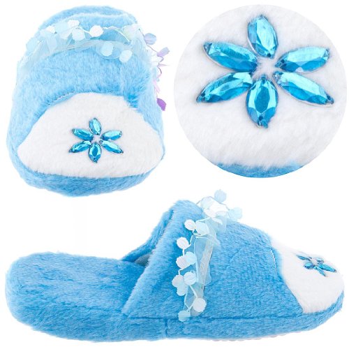 Blue and White Slippers for Ladies