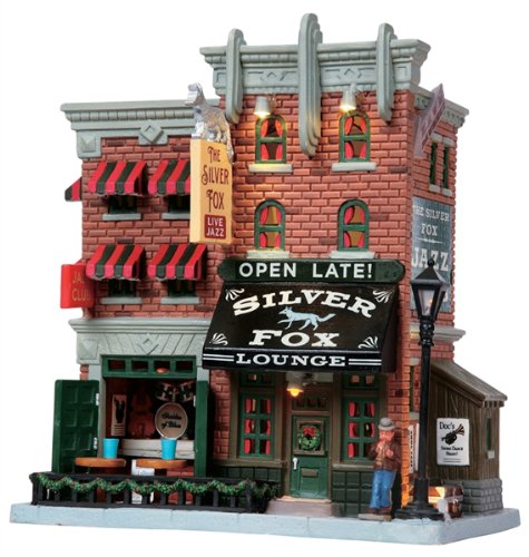 Lemax Plymouth Corners Village Musical Silver Fox Jazz Club #85715 Lemax Plymouth Corners Village Musical Silver Fox Jazz Club #85715