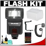 Precision Design DSLR300 High Power Auto Flash with Bounce Reflector + Flash Bracket + Accessory Kit for Nikon D5000, D3000, D700, D300s, D300, D90, D80, D60, D40x, D3, D3s, D3x Digital SLR Cameras 51IUnVfRhNL. SL160 Precision Design DSLR300 High Power Auto Flash with Bounce Reflector + Flash Bracket + Accessory Kit for Nikon D5000, D3000, D700, D300s, D300, D90, D80, D60, D40x, D3, D3s, D3x Digital SLR Cameras