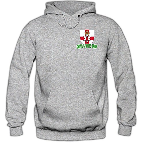 Nordirland EM 2016 #5 Hoody | Fußball | Herren | Green & White Army | Trikot | Nationalmannschaft, Farbe:Graumeliert (Greymelange F421);Größe:M