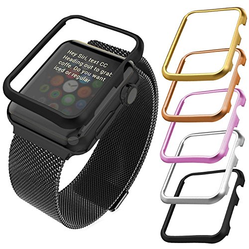 Apple watch case(38mm), bandmax lightweight black gun p…