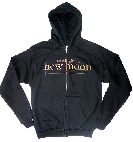 Twilight Saga New Moon Logo Black Mens Zip-up Hoodie Sweatshirt Jacket (Men’s Small)