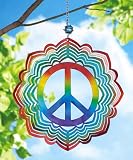 Peace Sign Rainbow Wind Spinner by Collections Etc