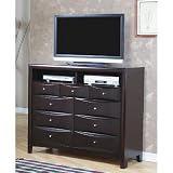 Coaster Phoenix 7 Drawer 1 Shelf TV Dresser in Rich Cappuccino Finish
