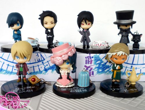 Black Kuroshitsuji II Alois Trancy Agni Sebastian figures 7 PCs Black Kuroshitsuji II Alois Trancy Agni Sebastian figures 7 PCs