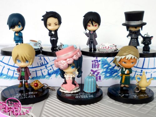 Black Kuroshitsuji II Alois Trancy Agni Sebastian figures 7 PCs