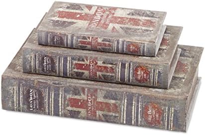 IMAX British Flag Book Boxes, Set of 3