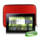 Durable Nylon Snug Fit hard Case for BlackBerry PlayBook 7 LCD display Tablet Wifi — Ruby Red + A Vangoddy Live*Laugh*Love Wrist Band!!! “